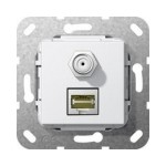 MJ RJ45 kat. 6A 10GB gniazdo SAT-F Gira System 55