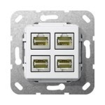 MJ RJ45 kat. 6A 10 GB Ethernet x4 Gira System 55