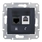Gniazdo telefoniczno-komputerowe RJ11+RJ45 SEDNA