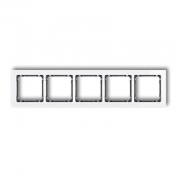 Karlik DECO Ramka uniwersalna 5-krotna - efekt szkła ramka biała spód grafitowy biały PODTYNKOWY  IP 20 0-11-DRS-5