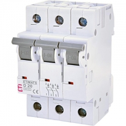 ETI-POLAM Wyłącznik nadprądowy 3P D 20A 6kA AC ETIMAT 6 002164517