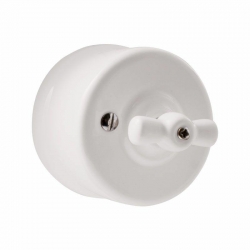 Premiumlux OLDLINE Łącznik 1-biegunowy biały ceramiczny natynkowy