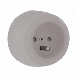 Premiumlux OLDLINE Gniazdo z uziemieniem szare ceramiczne natynkowe
