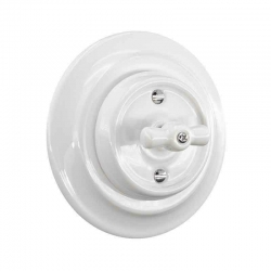 Premiumlux OLDLINE łącznik uniwersalny schodowy / 1-biegunowy biały ceramiczny podtynkowy obrotowy