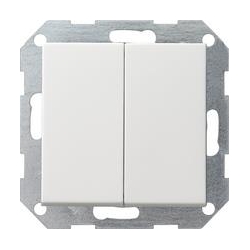 Gira Wyłącznik podwójny schodowy Gira System 55 biały z połyskiem