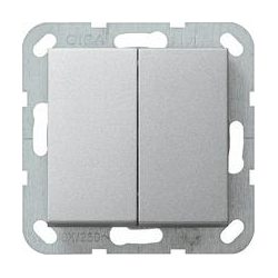 Gira Wyłącznik podwójny schodowy Gira System 55 aluminium