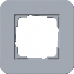 Gira E3 Ramka pojedyncza szaroniebieski- biały połysk Soft Touch 0211414