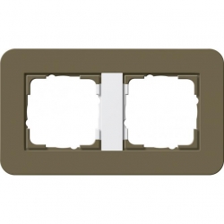 Gira E3 Ramka podwójna umbra - biały połysk Soft Touch 0212416