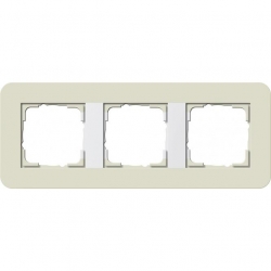 Gira E3 Ramka potrójna piaskowy - biały połysk Soft Touch 0213417
