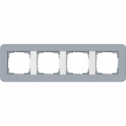 Gira E3 Ramka poczwórna szaroniebieski - biały połysk Soft Touch 0214414