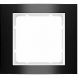 HAGER POLO Berker B.3 Ramka pojedyncza aluminium czarny/biały