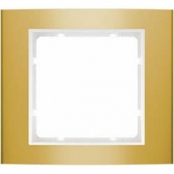 HAGER POLO Berker B.3 Ramka pojedyncza aluminium złoty/biały 10113046