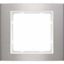 HAGER POLO Berker B.3 Ramka pojedyncza aluminium / śnieżnobiała