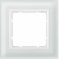 HAGER POLO Berker B.7 Ramka pojedyncza szklana szkło białe / biały mat