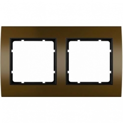 HAGER POLO Berker B.3 Ramka podwójna aluminium brąz/antracyt 10123001