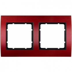 HAGER POLO Berker B.3 Ramka podwójna aluminium czerwony/czarny 10123012