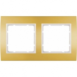 HAGER POLO Berker B.3 Ramka podwójna aluminium złoty/biały 10123046