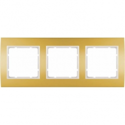 HAGER POLO Berker B.3 Ramka potrójna aluminium złoty/biały 10133046