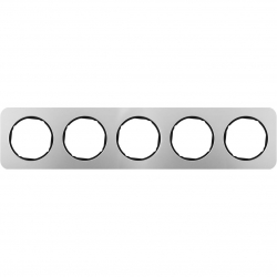 HAGER POLO Berker R.1 Ramka 5-krotna stal szlachetna / czarna 10152104