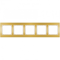 HAGER POLO Berker B.3 Ramka 5-krotna aluminium złoty/biały 10153046