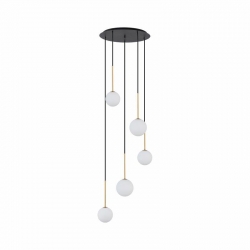 Nowodvorski lampa wisząca KARO G9 x 5 Stal lakierowana Szkło Czarny ~220-230V V MAX: 12W