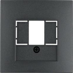HAGER POLO Berker B.kwadrat płytka czołowa do gniazda głośnikowego i gniazda ładowania USB antracyt mat 10331606