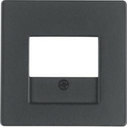 HAGER POLO Berker Q.1 Q.3 Q.7 płytka czołowa do gniazda głośnikowego i gniazda ładowania USB antracyt aksamit 10336086