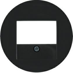 HAGER POLO Berker R.1/R.3 płytka czołowa do gniazda głośnikowego i gniazda USB ładowania czarny połysk 10382045