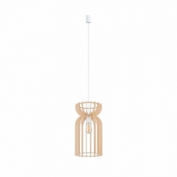 Nowodvorski lampa wisząca KYMI A E27 x 1 Sklejka Stal lakierowana Naturalne drewno ~220-230 V MAX: 60W