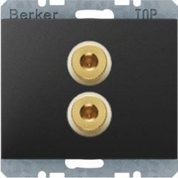 HAGER POLO Berker K.1 Gniazdo głośnik. HIGH END antracyt 450502+11847006