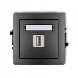 Karlik DECO ładowarka pojedyncza USB 5V, 1A grafitowy PODTYNKOWY bez ramki IP 20, 230V~ 11DCUSB-1