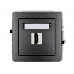 Karlik DECO gniazdo pojedyncze HDMI grafitowy PODTYNKOWY bez ramki IP 20 11DHDMI-1