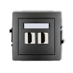 Karlik DECO gniazdo podwójne HDMI grafitowy PODTYNKOWY bez ramki IP 20 11DHDMI-2