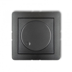 Karlik DECO elektroniczny regulator oświetlenia przyciskowo-obrotowego do lamp LED grafitowy PODTYNKOWY bez ramki IP 20, 230V~ 0-100W 11DRO-2