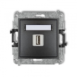 Karlik MINI Gniazdo pojedyncze USB-AA 2.0 grafitowy 11MGUSB-1