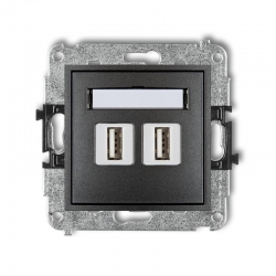 Karlik MINI Gniazdo podwójne 2xUSB-AA 2.0 grafitowy 11MGUSB-2