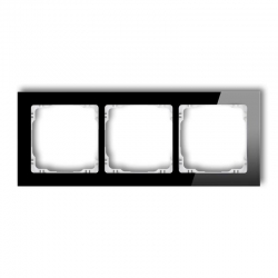 Karlik DECO Ramka uniwersalna potrójna - efekt szkła ramka czarna spód biały czarny PODTYNKOWY  IP 20 12-0-DRS-3