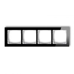 Karlik DECO Ramka uniwersalna poczwórna - efekt szkła ramka czarna spód biały czarny PODTYNKOWY  IP 20 12-0-DRS-4