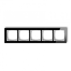 Karlik DECO Ramka uniwersalna 5-krotna - efekt szkła ramka czarna spód biały czarny PODTYNKOWY  IP 20 12-0-DRS-5