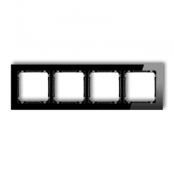 Karlik DECO Ramka uniwersalna poczwórna - efekt szkła ramka czarna spód czarny czarny PODTYNKOWY  IP 20 12-12-DRS-4