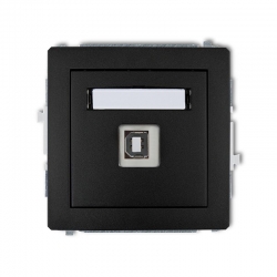 Karlik DECO gniazdo pojedyncze USB-AB 2.0 czarny mat PODTYNKOWY bez ramki IP 20 12DGUSB-3