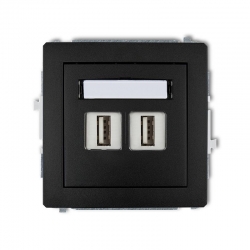 Karlik DECO gniazdo podwójne 2xUSB-AA 3.0 czarny mat PODTYNKOWY bez ramki IP 20 12DGUSB-6
