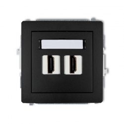 Karlik DECO gniazdo podwójne HDMI czarny mat PODTYNKOWY bez ramki IP 20 12DHDMI-2