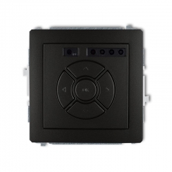 Karlik DECO elektroniczny sterownik roletowy przycisk strefowy czarny mat PODTYNKOWY bez ramki IP 20, 230V~ 50Hz max 150W 12DSR-5