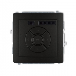 Karlik DECO elektroniczny sterownik roletowy przycisk centralny/dodatkowy czarny mat PODTYNKOWY bez ramki IP 20, 230V~ 50Hz 12DSR-6