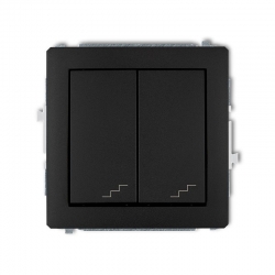 Karlik DECO łącznik podwójny schodowy czarny mat PODTYNKOWY bez ramki IP 20 10AX 250V 12DWP-33