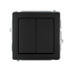Karlik DECO łącznik podwójny krzyżowy czarny PODTYNKOWY bez ramki IP20 10AX 250V 12DWP-66.1 (bez piktogramu)