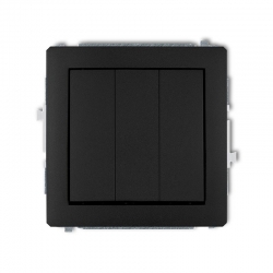 Karlik DECO łącznik potrójny czarny mat PODTYNKOWY bez ramki IP20 10AX 250V 12DWP-7