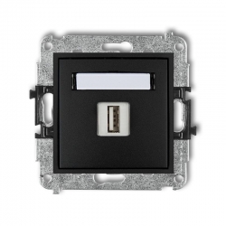 Karlik MINI Gniazdo pojedyncze USB-AA 2.0 czarny mat 12MGUSB-1