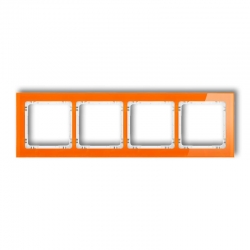 Karlik DECO Ramka uniwersalna poczwórna - efekt szkła ramka pomarańczowa spód biały pomarańczowy PODTYNKOWY  IP 20 13-0-DRS-4